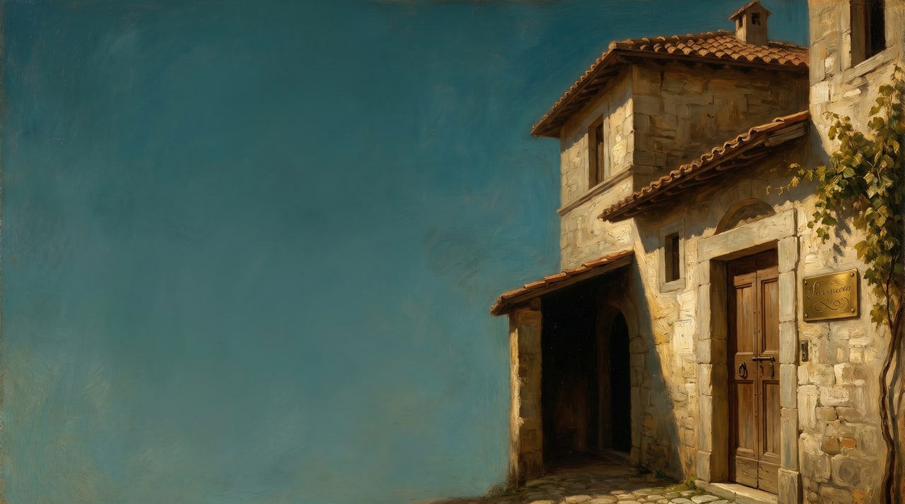 Painterly portrait of a veterinary team — warm, contemplative light